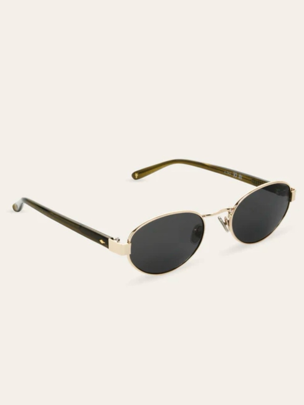 The Frye and co. Savannah Oval Sunglasses in gold.